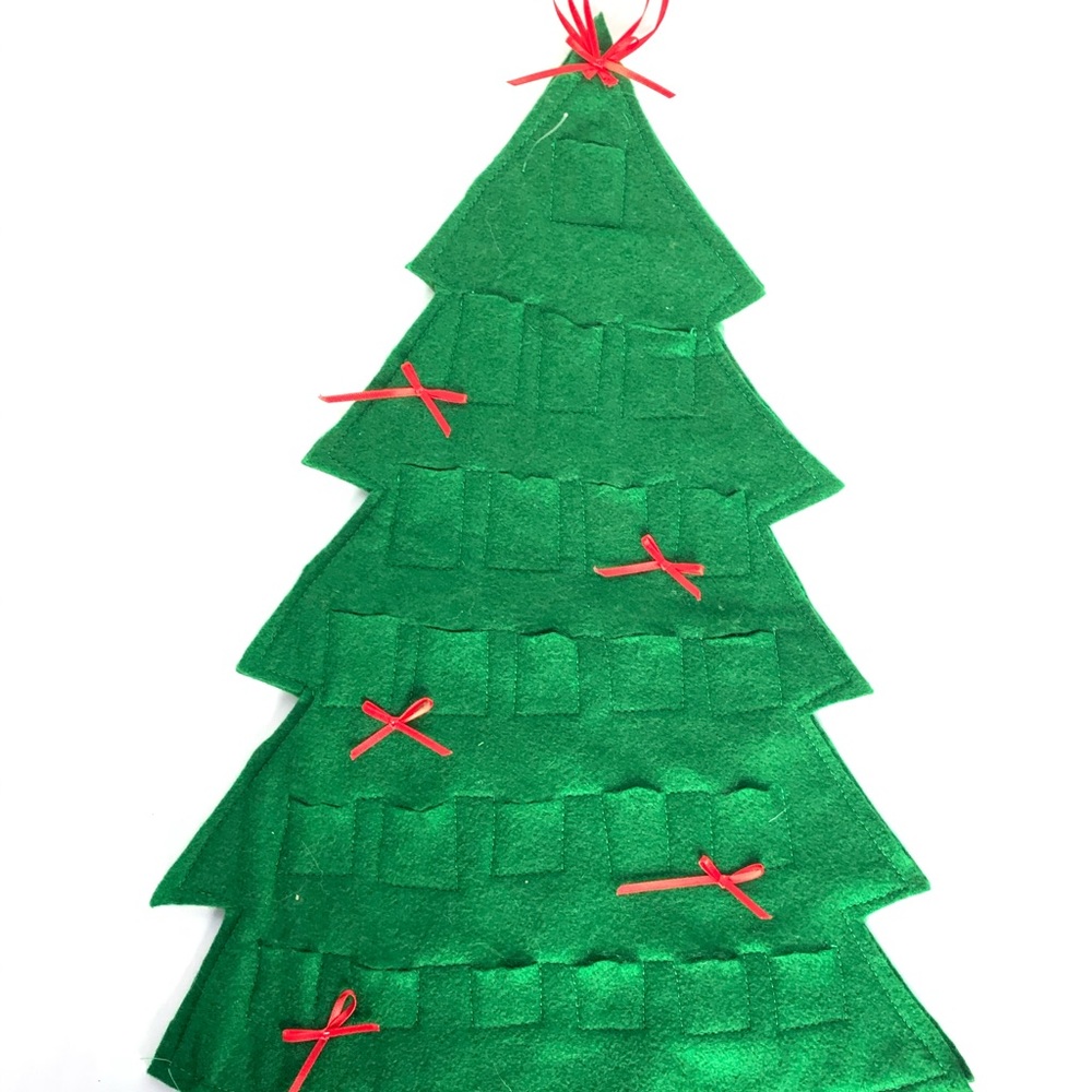 Felt Christmas Tree Advent Calendar VTG Handmade